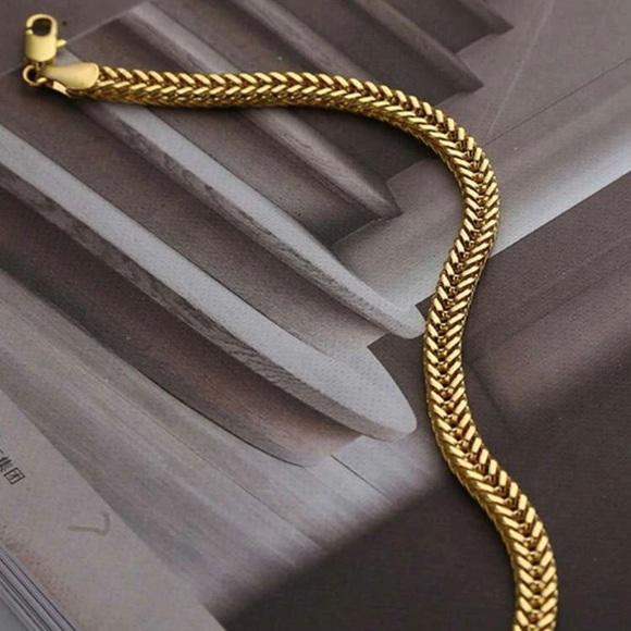 1pc Men's European & American Hip Hop Style Stainless Steel Chain Bracelet - Picture 4 of 5